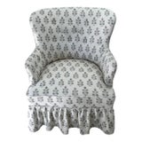 Vintage Slipper Chair in GP & J Baker / Lee Jofa Poppy Sprig Upholstery For Sale