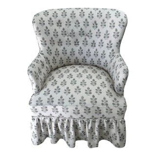 Vintage Slipper Chair in GP & J Baker / Lee Jofa Poppy Sprig Upholstery For Sale