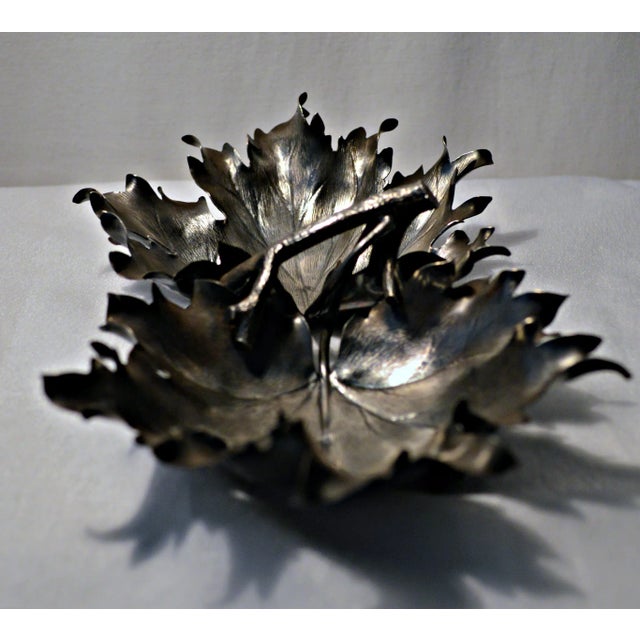 Metal Vintage Olive Double Serving Bowl For Sale - Image 7 of 8