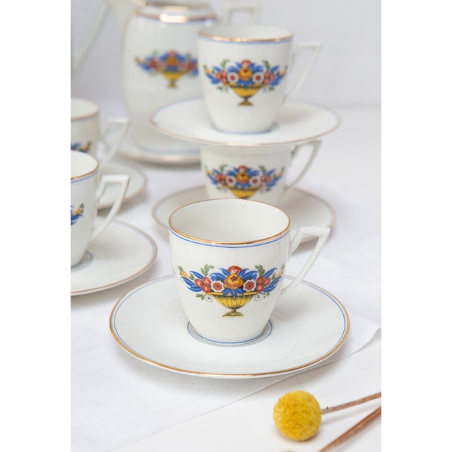 Vintage French T.L.B. Limoges Porcelain Coffee Set, Set of 26 For Sale - Image 3 of 8