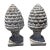 Pair of Vintage Weathered Pinecone Garden Finials For Sale