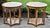 Vintage (1980's) Pair of Round Side Tables have a Neo-classical Style. The Wood is Maple. The Table has a Stretcher Base...