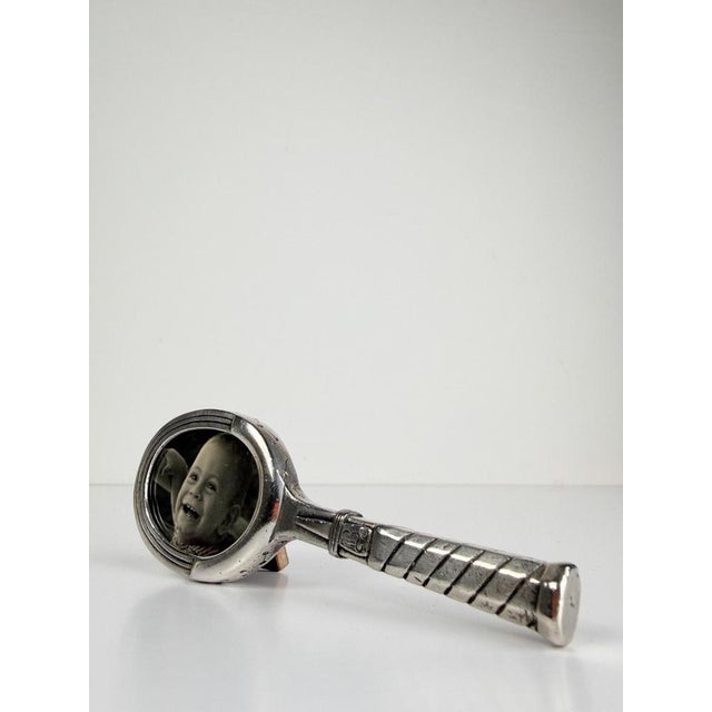 Mid-Century Italian Tennis Racket Picture Frame in Silver-Plated Pewter, 1970s For Sale - Image 9 of 17