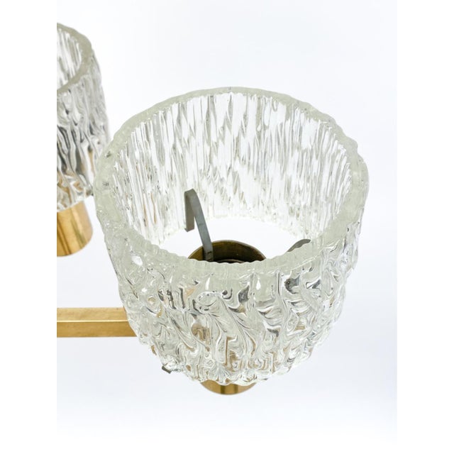 1950's Swedish Pendant Light and Two Sconces by Carl Fagerlund for Orrefors- A Three Piece Set For Sale - Image 9 of 17
