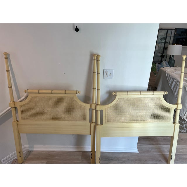Vintage Bali Hai Twin Headboards Attributed to Henry Link For Sale - Image 11 of 18