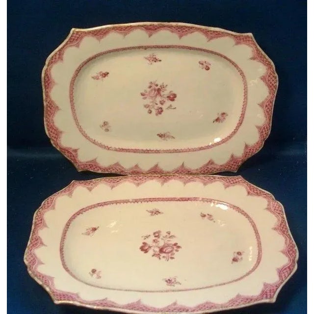 Chinese 18th Century Chinese Export Porcelain Famille Rose Platters - A Pair For Sale - Image 3 of 8