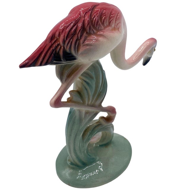 1950s Mid-Century Pink & Green Flamingo Ceramic Tabletop Sculpture Pair by Brad Keeler, 2 Pieces For Sale - Image 15 of 18