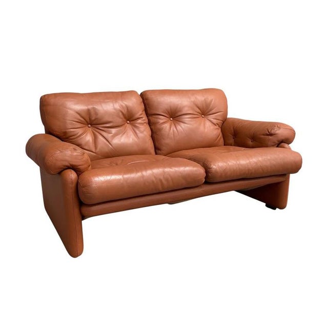 Vintage Coronado Two-Seater Sofa in Cognac Leather from B&B Italia, Italy, 1960s For Sale - Image 16 of 16