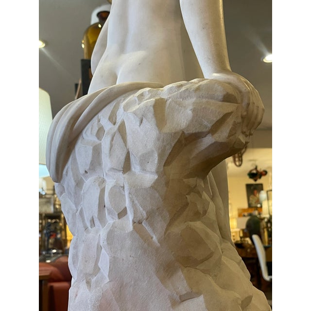 Italian Carrara Marble Nude Bathing Woman Signed Pietro Bazzanti and Son For Sale - Image 9 of 12