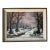 Vintage Winter Cabin in the Woods Landscape Oil Painting, Signed For Sale