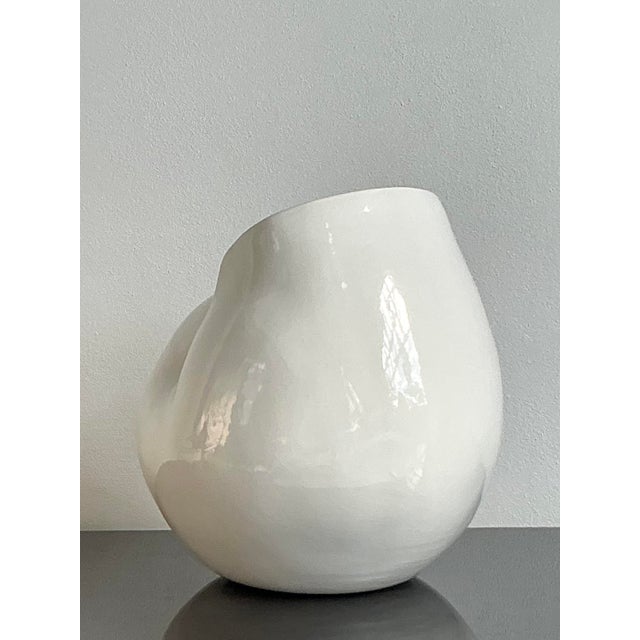 Contemporary Vintage Boho Italian Monumental Glazed Ceramic Snail For Sale - Image 3 of 8