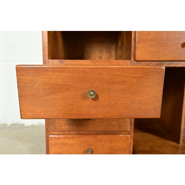 Brown Ethan Allen American Colonial Solid Maple Secretary Desk Hutch Top or Wall Unit, Circa 1970s For Sale - Image 8 of 16