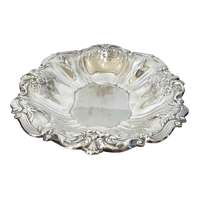 Victorian Antique Victorian Silver Plate Floral Repousse 16” Oval Serving Bowl. For Sale - Image 3 of 9