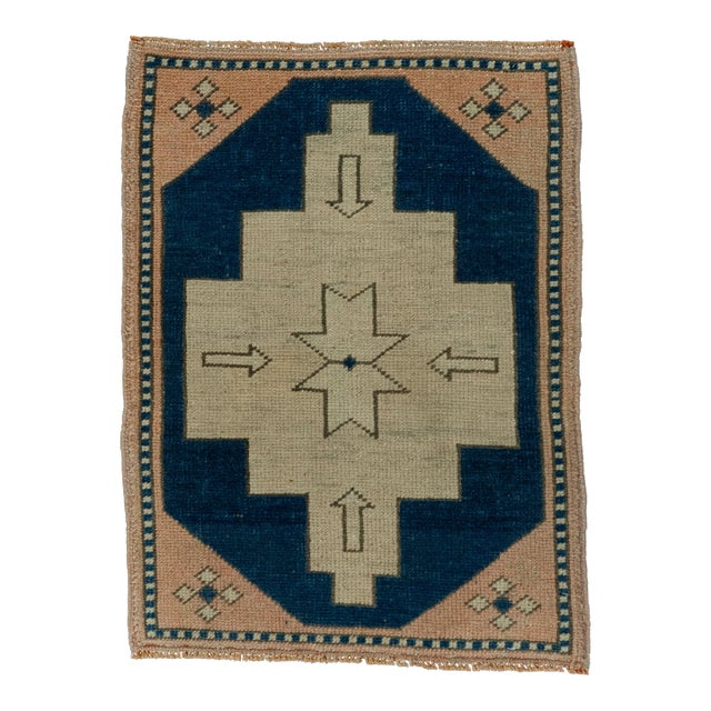Turkish Mini Rug Oriental Hand Knotted Vintage Rug 1'10" x 2'5" #20618 For Sale