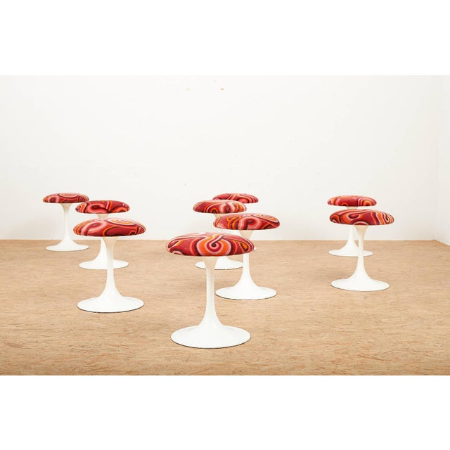 Aluminum and Fabric Tulip Stool For Sale - Image 3 of 13