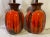 Mid-Century Orange Ceramic Lamps Brown Drip Glaze Pop Mod-A Pair For Sale In Detroit - Image 6 of 7