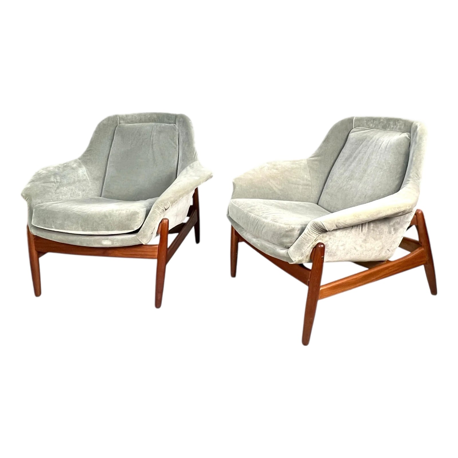 Pair of Midcentury George Tanier Selection Danish Lounge Chairs | Chairish