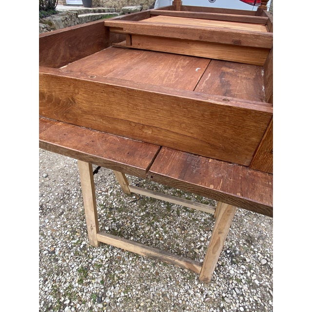 Oak Farmhouse Dining Table with Drawer, 1950s For Sale - Image 13 of 18