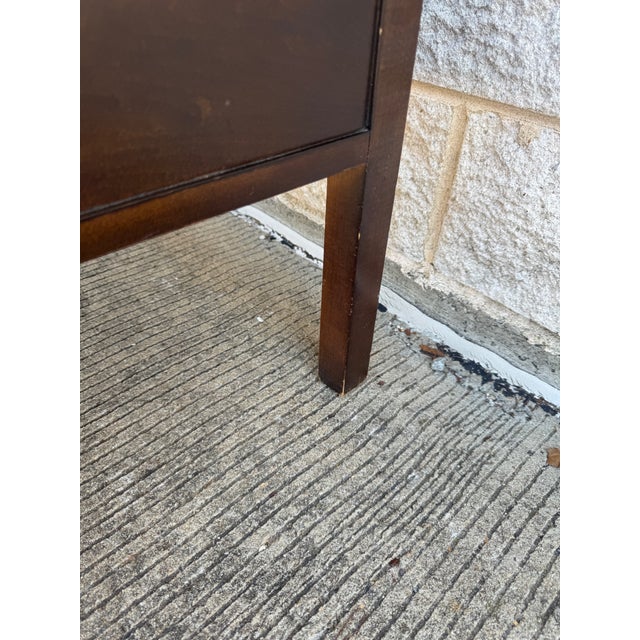 Mid-Century Burl Wood Nightstand by Century Furniture With Brass Pulls For Sale - Image 10 of 12