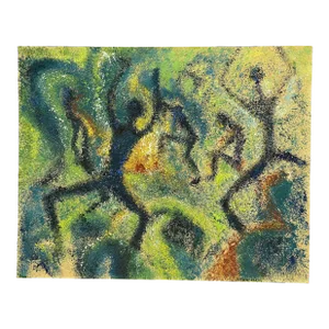 1950s Marjorie Matthias Mid Century Modern Primal Dance Painting
