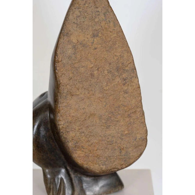 Stone Sculpture on Pedestal by David Bangura, 1990s For Sale - Image 4 of 8