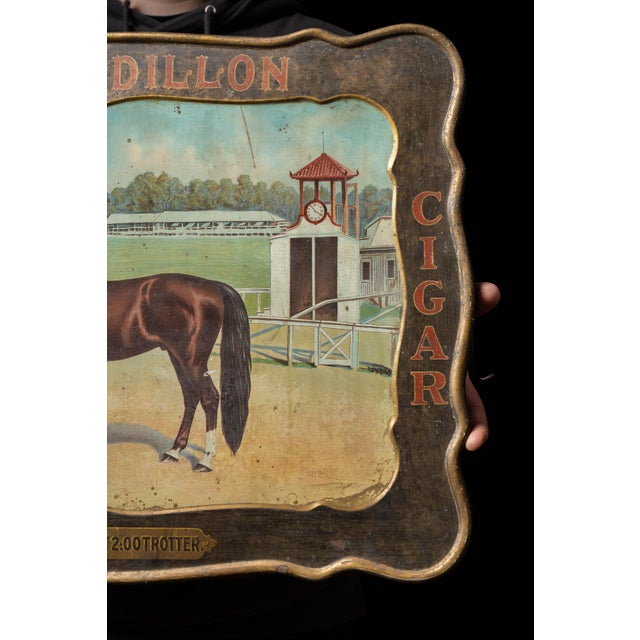 1910s Sidney Dillon Cigar Embossed Tin Advertising Sign For Sale - Image 4 of 5