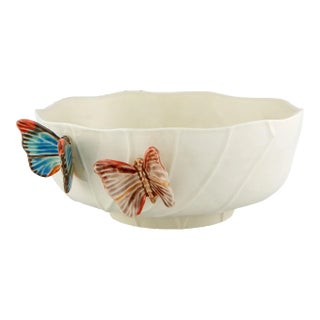 Bordallo Pinheiro Cloudy Butterflies by Claudia Schiffer Salad Bowl, 135 oz For Sale