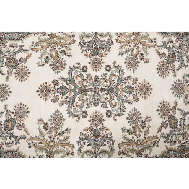 1970s Turkish Oushak Handmade Wool Cotton Beige Area Rug For Sale - Image 10 of 11