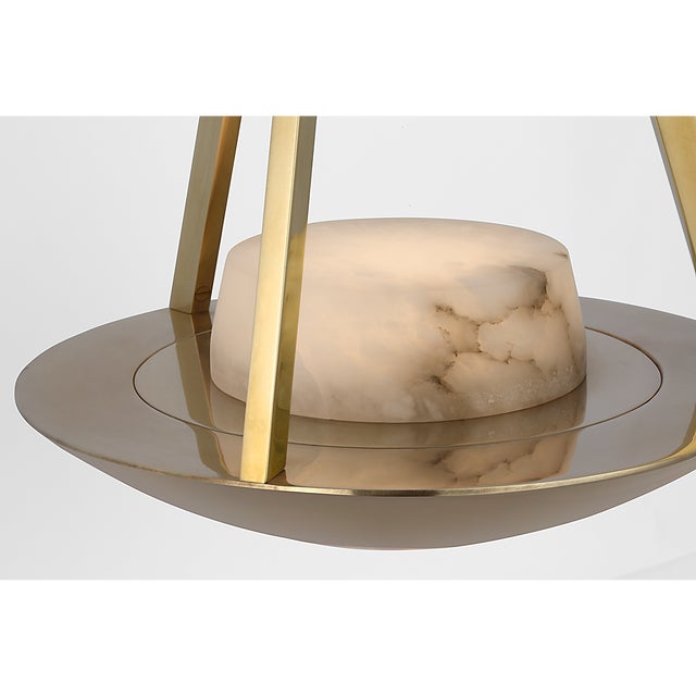 Brass Barbara Barry for Visual Comfort Signature Divina 19" Floating Bowl Sconce in Soft Brass with Alabaster For Sale - Image 8 of 13