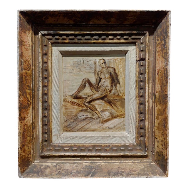 Reginald Marsh -Nude Male -Oil Painting For Sale