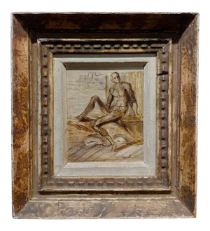 Reginald Marsh -Nude Male -Oil Painting