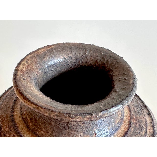 Small Ancient Style Hand-Crafted Studio Ceramic Art Vase from Metzner, West-Germany, 1960s For Sale - Image 4 of 11