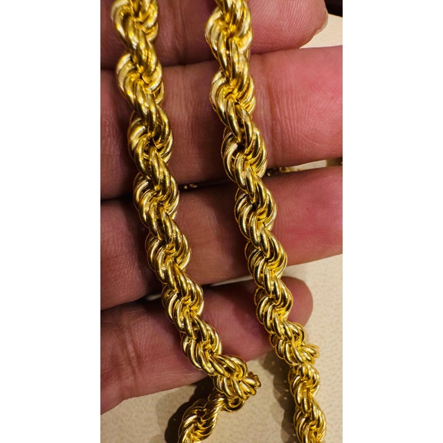 Vintage 18 Karat Yellow Gold 17.8 Gm, Rope Chain, 6.30 mm Necklace, 17 " Long For Sale In New York - Image 6 of 18