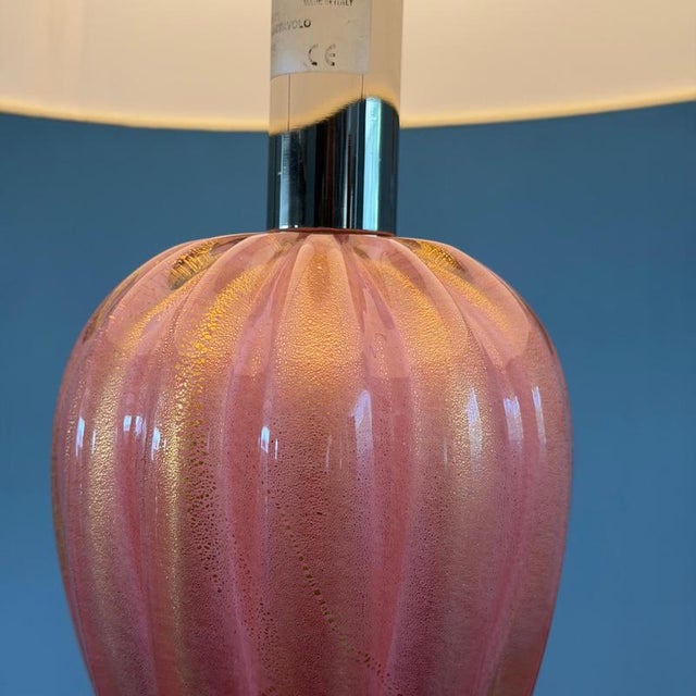 Pink Murano Glass Table Lamps from Barovier & Toso, 1970s, Set of 2 For Sale - Image 9 of 15