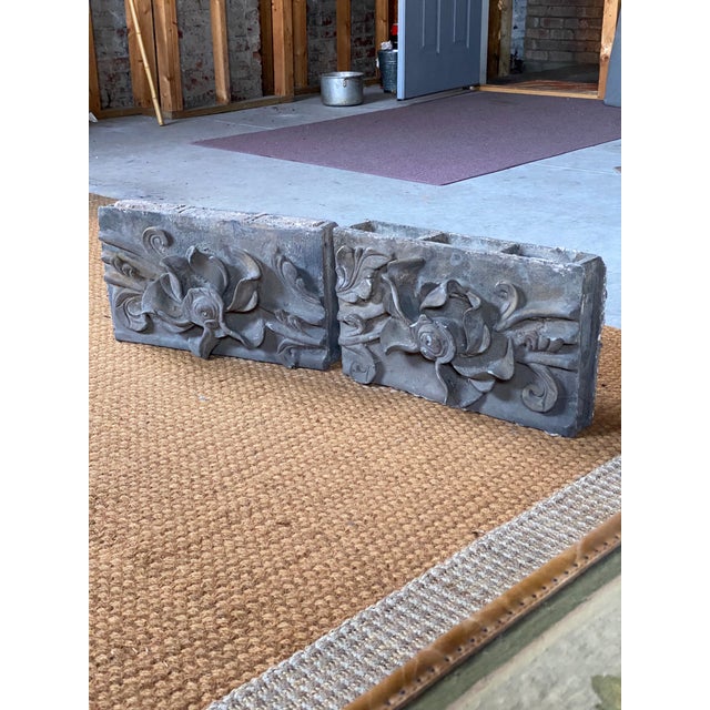 Antique Chinese Decorative Floral Pieces - a Pair For Sale - Image 10 of 11