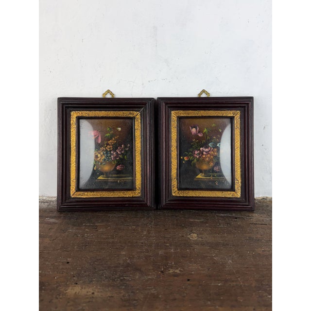 Still Life Composition, 1920s, Oil Painting on Copper, Set of 2 For Sale - Image 9 of 12