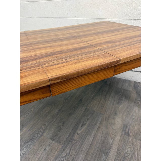 Brown Vintage MCM Mid Century Danish Modern Style Dining Table For Sale - Image 8 of 10