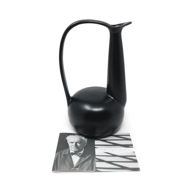 1990s Italian Bucchero Ceramic "Gubbio" Swan-Neck Jug by Gio Ponti for Neoponti/Costantino For Sale In New York - Image 6 of 8