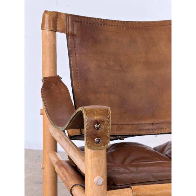 Sirocco Safari Chairs in Ash and Leather by Arne Norell for Arne Norell Ab, Sweden, Set of 2 For Sale - Image 6 of 12
