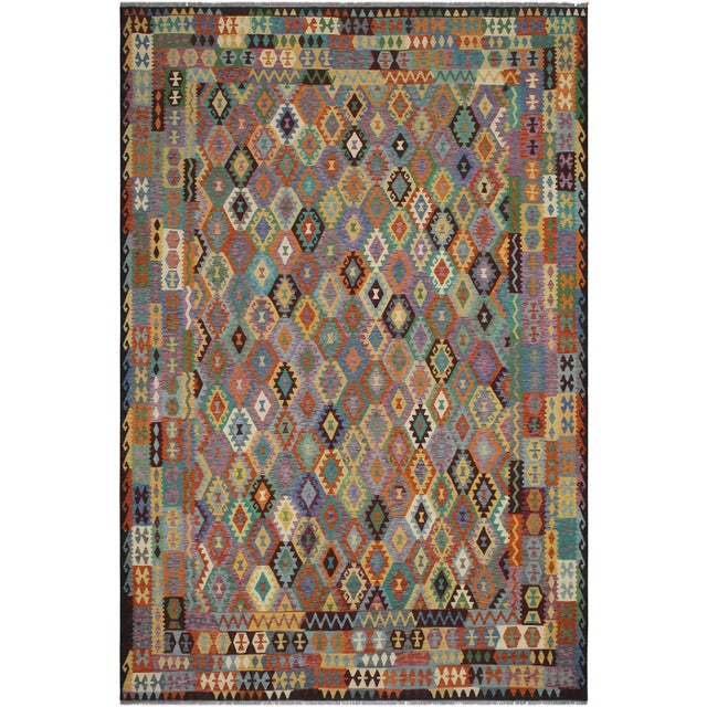 Brown Early 21st Century Caucasian Kilim Rust Brown Wool Rug For Sale - Image 8 of 8