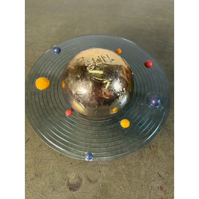Atomic Era MCM Vacumet Inc. Gold "Solar System" Coin Bank For Sale - Image 9 of 11