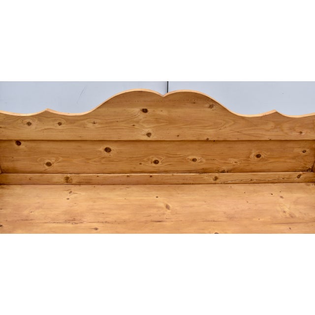 Brown Pine Camel-Back Bench or Settle, Circa 1900 For Sale - Image 8 of 13