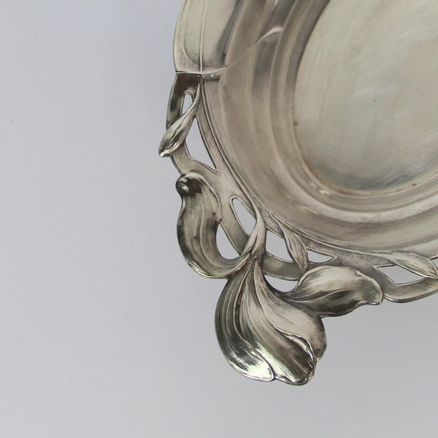 French Art Nouveau Tray in Silver Metal, 1890s For Sale - Image 10 of 11
