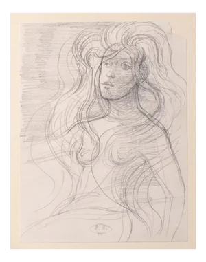 Eugène Berman, Portrait, 1970s, Pencil On Paper