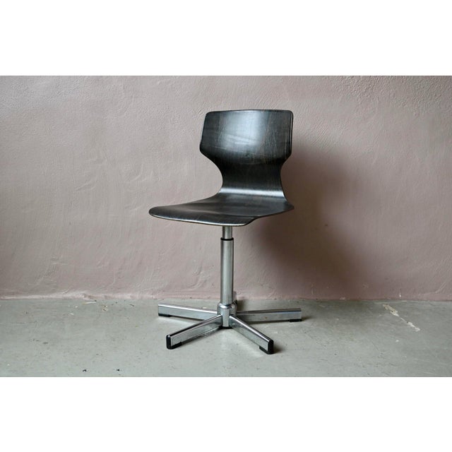 Pagwood Black Swivel Office Chair by Pagholz, 1970s For Sale - Image 10 of 10