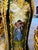 French Hand-Painted French Pedestal Stand With Marble Top & Gold Leaf Accents For Sale - Image 3 of 6