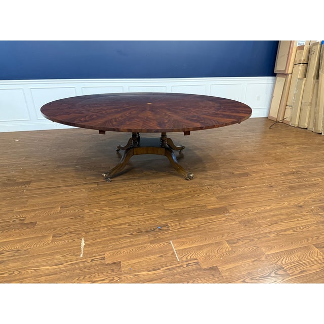 Brown Large 88” Diameter Mahogany Dining Table by Maitland-Smith For Sale - Image 8 of 18