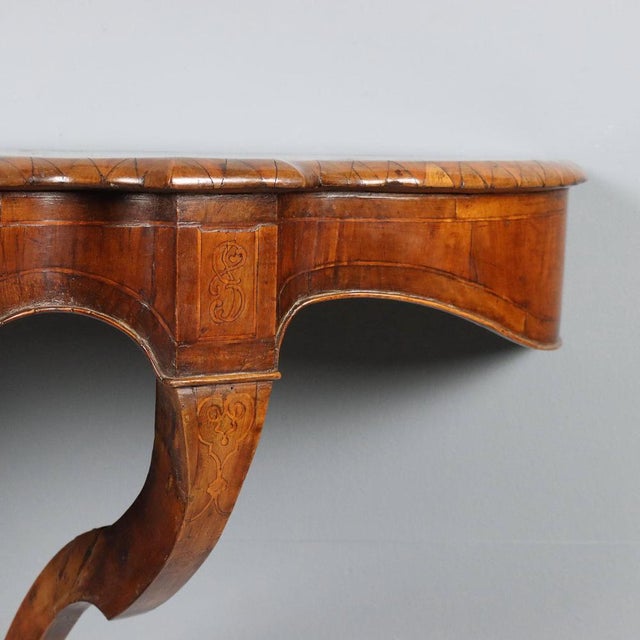 19th Century Walnut Drop-Shaped Console For Sale - Image 5 of 12