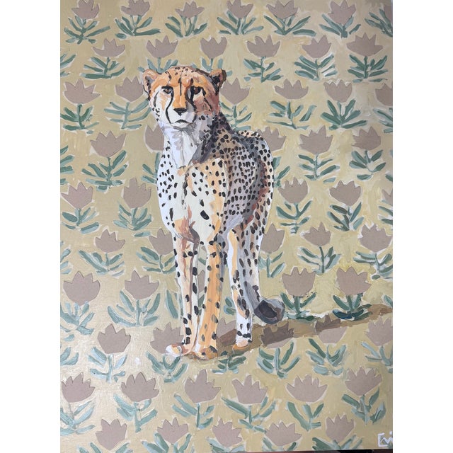 2020s Block Print With Cheetah Painting For Sale - Image 5 of 14