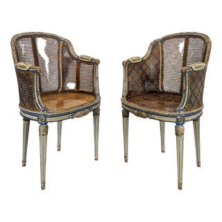 Louis XVI Style Armchairs, Set of 2 For Sale
